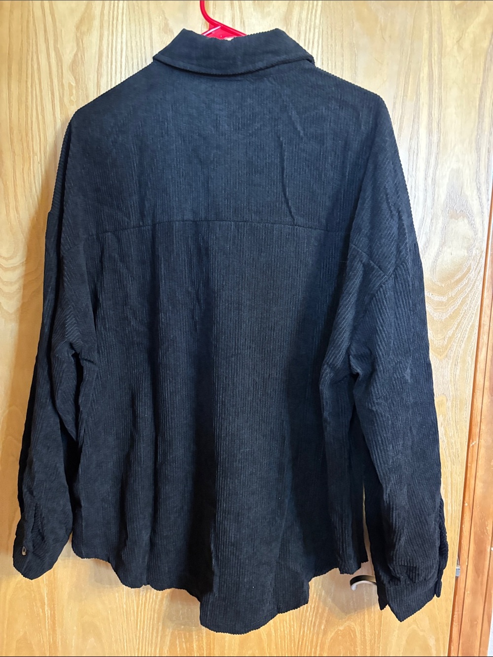 Black Corduroy Overshirt with Chest Pocket - Picture 2 of 2